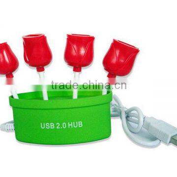BRAND NEW Flower Shaped 4 Port USB Hub for PC Home Office photo-2