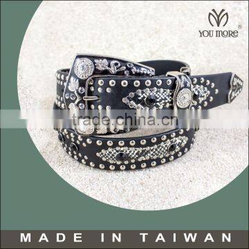 Genuine reticulated python leather belt make snake skin belt