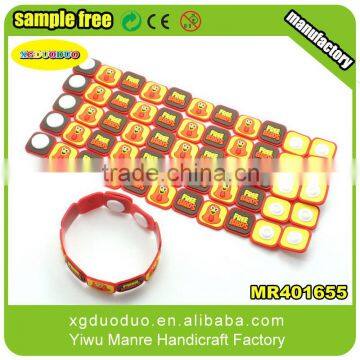 Promotional Segment/Striped Printed Silicone Bracelets