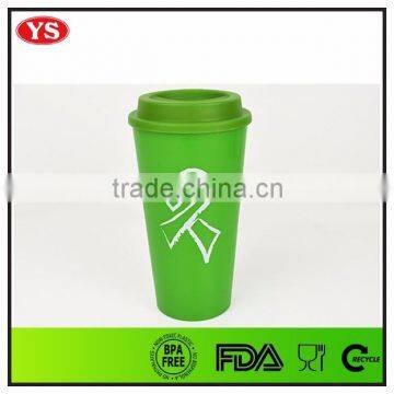 FDA , LFGB Certification 16 Ounce Insulated Plastic Starbucks Coffee Mug With pp Lid