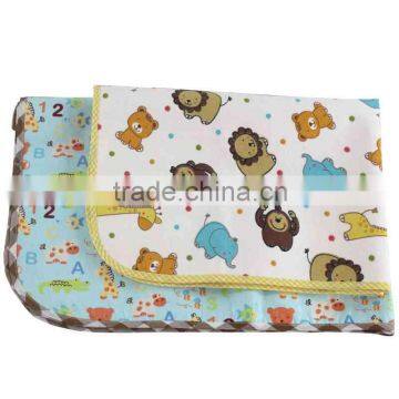 Cartoon Animals Printed Flannel Portable Travel Waterproof Changing Pad photo-2