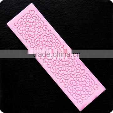 Hot selling FDA approved food grade quality flexible non-stick reusable silicone lace mold mat