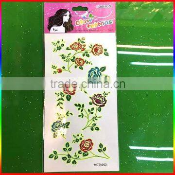 glow in dark temporary tattoo sticker