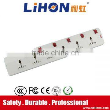 9 way ABS plastic shell extension socket with switch
