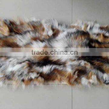 2015wholesale mult color real fox fur plate/fur blanket