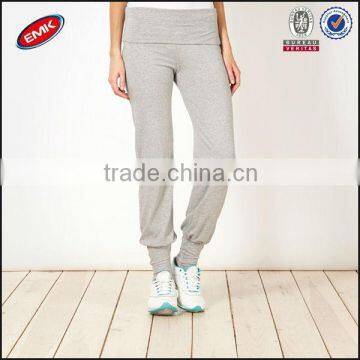 wholesale newest fashion ladies high waist cutout foot cuffed grey blank yoga pants