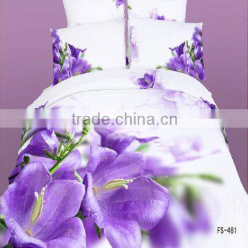 fresh flower design soft and comfortable bedding set with 100% cotton and reactive printed
