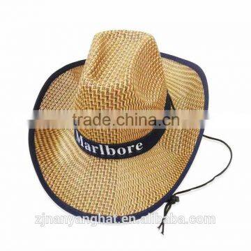 Popular cowboy straw hat with print logo