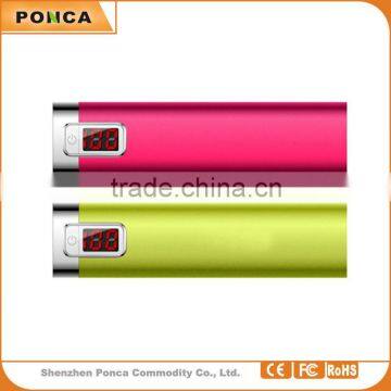 2015 new products wholesale Promotion usb smart portable high quality mini mobile LCD display power bank 2600mah
