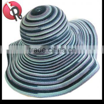 Clorful Rainbow Foldable 100% Paper Straw Braid Hat photo-6