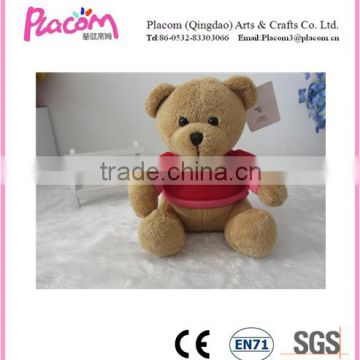 2015 HOT Selling Lovely Cute Plush Bear Toys with red T-shirt