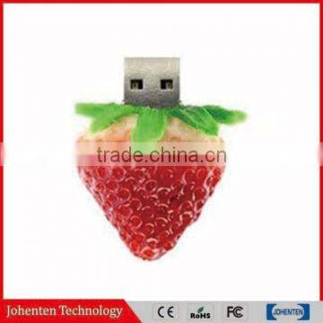 PVC custom USB flash drives fruit strawberry shape wholesale