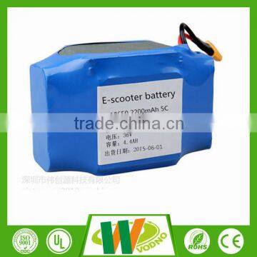 High quality 36v 4.4Ah electric scooter rechargeable battery,electric scooter lithium battery