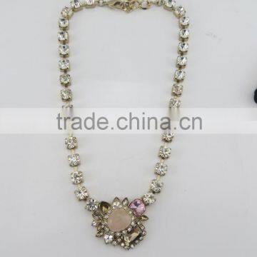 Diamond latest design gemstone jewelry fancy necklace