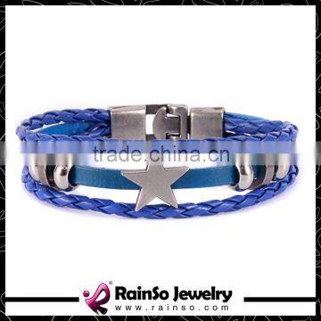 Leather Braided String Bracelet with Charms