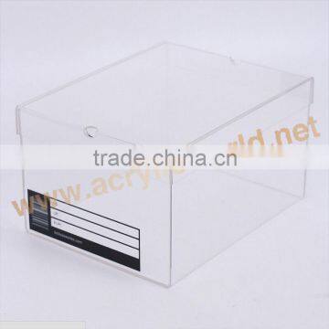 Custom Transparent Acrylic Shoes Box With Lid Manufacturers