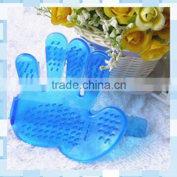 innovative pet products PVC hand shape massage brush for dog and cat