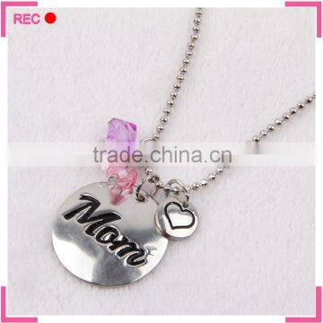 Meaningful pendant necklace for mom, costomized engraved necklace