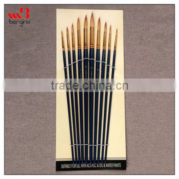 10 Pieces Round Synthetic Artist Brush set -Long handle