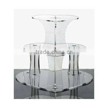 heart shape clear acrylic wedding cupcake display stand