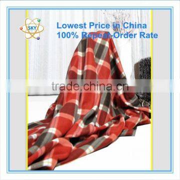 Hot sale 100% polyester plaid printed polar fleece fabric