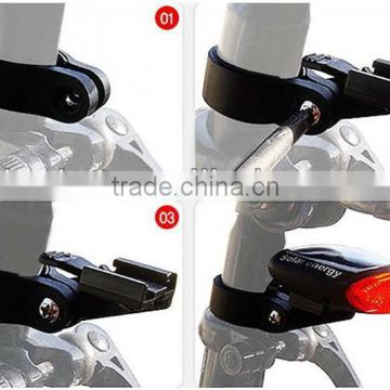 2014 NEW LED Solar Power Bicycle Bike Rear Tail Lamp Light