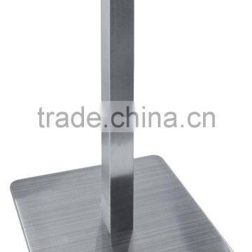 Brushed stainless steel bistro table base, steady furniture leg