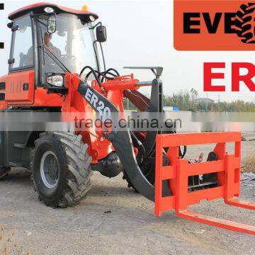 Everun Brand CE and TUV Approved Small Garden Usage Mini Front End Loader With Pallet Forks/Snow Blower/Grapple Forks