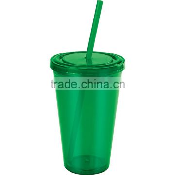 double wall plastic cups with straw