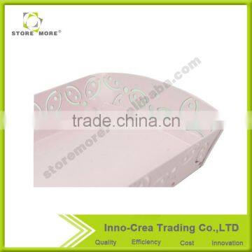 Fashional Arc-Shaped Pink Office Supply Metal Drawer Organizer Tray photo-4