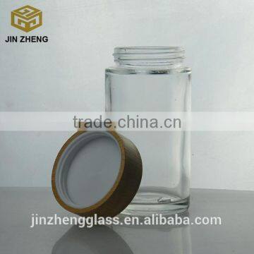 Cheap round empty glass honey jar customize your logo