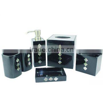 EA0115 black 6 pcs bathroom accessories dubai