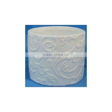 Beautiful Round Embossed Ceramic Flower Pot