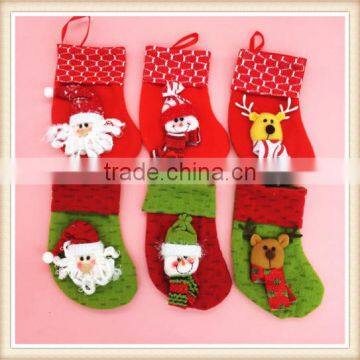 6Pcs/set Christmas Stocking Hanger Ornament Socks For Decoration Xmas Tree Gift