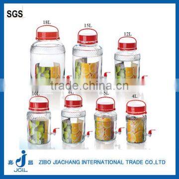 PJ10 large glass juice jar with plastic lid