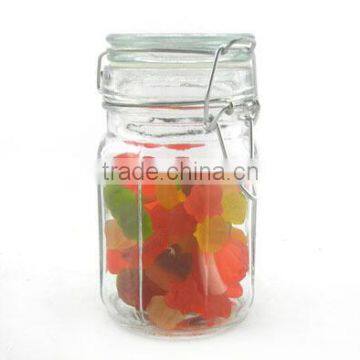 mini kitchen clear /transparent octagon shape glass spice jar with clamp lid