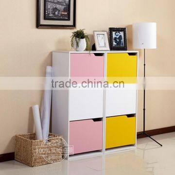 colorful entrance wooden tall shoe cabinet