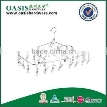 Foldable Stainless Steel Clothes Hanger /Laudry Clips Hanger;stainless Steel Clips Hanger/ Clothes Hanger With 24 Pegs/ photo-3