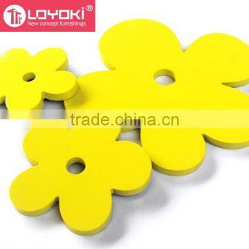 Wood Design 3d Wall Decal for Living Room Colorful Stickers for Home Decor Beautiful Wood Flower Sticker photo-5