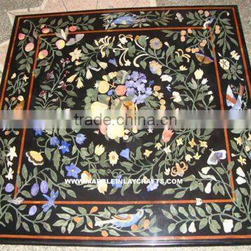 Marquetry Marble Inlaid Dining Table Top Pietra Dura Art