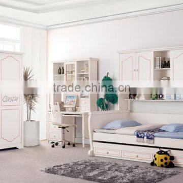 RD16 Boys& Girls White Bedroom Set Wooden Children Bunk Bed Set Kid's Funny Furniture photo-2