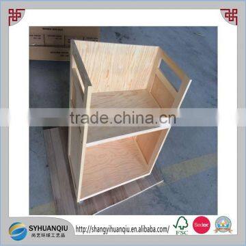 Handmade Natural Wooden Storage Furniture Unfinished Wooden Rack Shelf photo-2