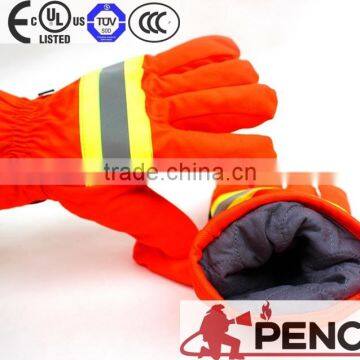 safety fire retardant gloves exporting firefighter Eu CE red gloves fireman working hand protected glove