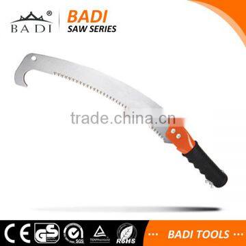 long hande high limb tree pruning hand saw with sharp blade and knife