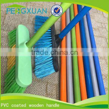 wholesale good price pvc coated natural wood poles for broom and mop