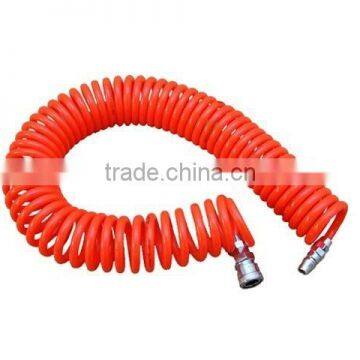 with 10 years experience flwxible 12mm*8mm orange PU sprial air tube for industrial robot with quick coupler