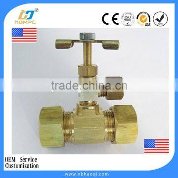 Brass compression needle valve