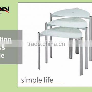 High Quality Durable Tempered Glass Coffee Nesting Metal Side Table photo-4