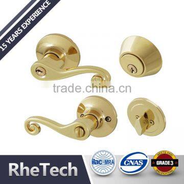 Security Tubular Lever Handle Door Lock and Single Cylinder Deadbolt Combo Lockset photo-3