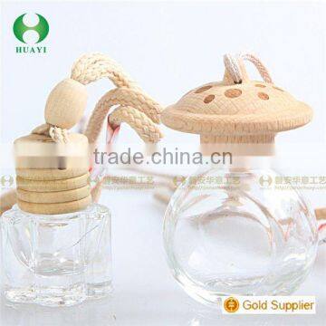 Latest Hot Selling wooden cap car hanging perfume glass bottle